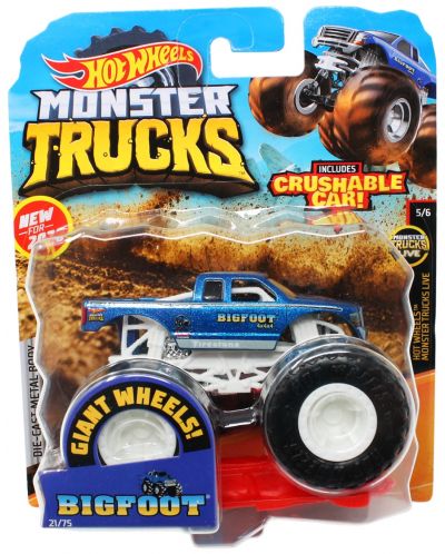 Бъги Hot Wheels Monster Trucks - Bigfoot 4x4x4, 1:64 - 1